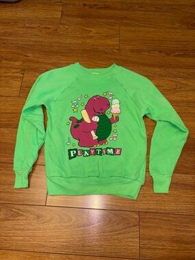 Vintage Barney the Dinosaur green crewneck sweatshirt
